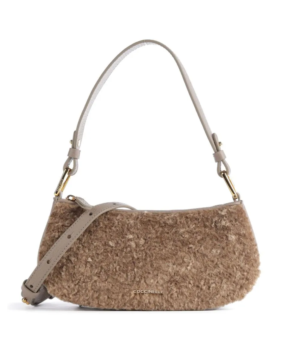 Coccinelle Shoulder Bags|Crossbody Bags-Merveille Astrakan Shoulder bag grained cow leather, faux fur