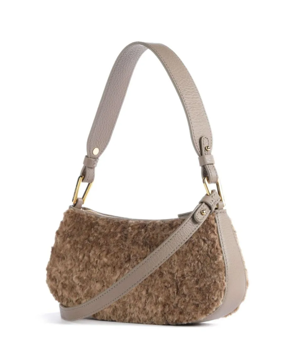 Coccinelle Shoulder Bags|Crossbody Bags-Merveille Astrakan Shoulder bag grained cow leather, faux fur