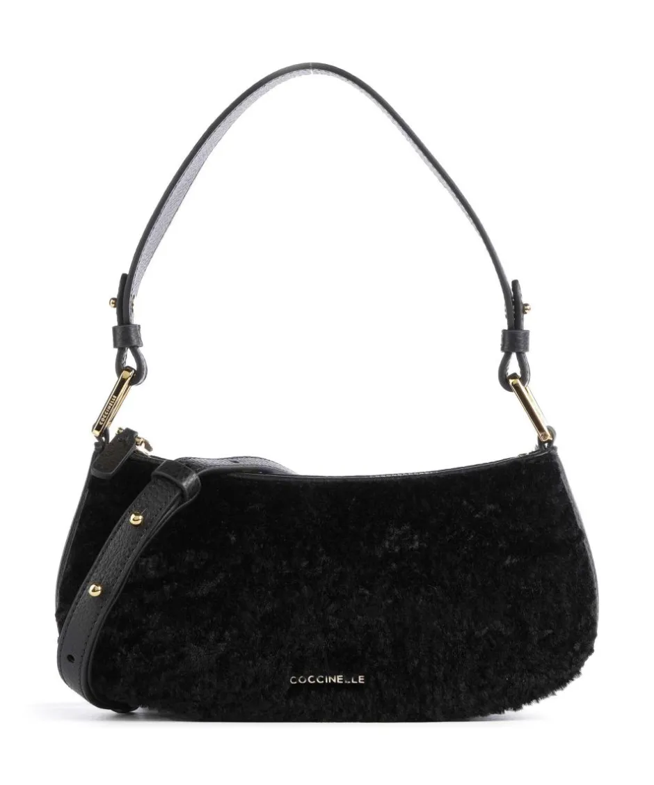 Coccinelle Crossbody Bags|Shoulder Bags-Merveille Astrakan Shoulder bag grained cow leather, faux fur