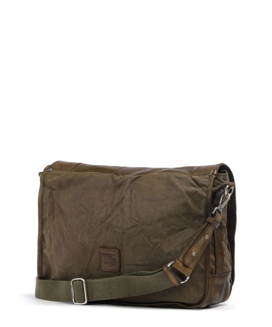 Campomaggi Business- & Laptop Bags|Crossbody Bags-Messenger bag fine grain cow leather, cotton