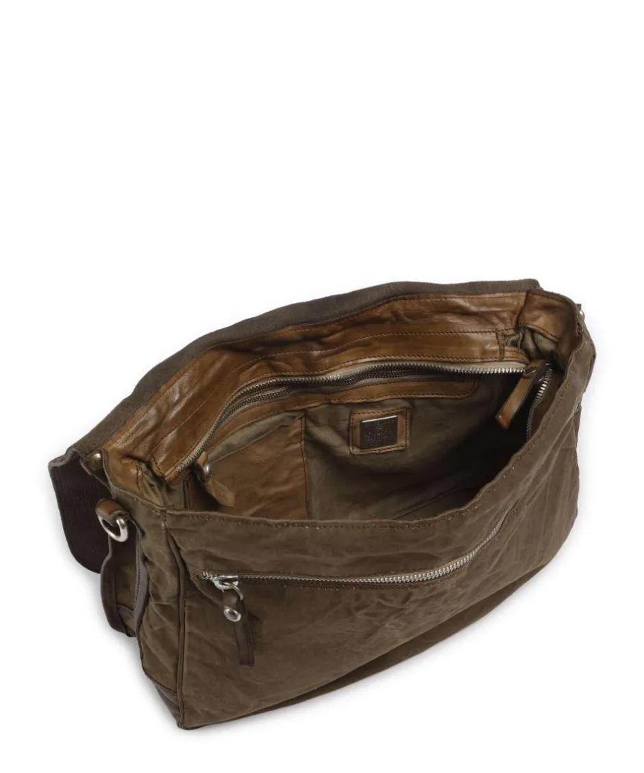 Campomaggi Business- & Laptop Bags|Crossbody Bags-Messenger bag fine grain cow leather, cotton
