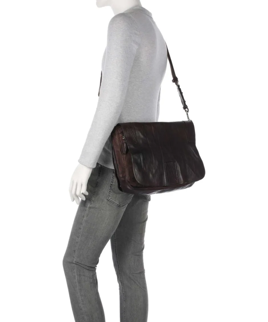 Campomaggi Business- & Laptop Bags|Crossbody Bags-Messenger bag fine grain cow leather, cotton
