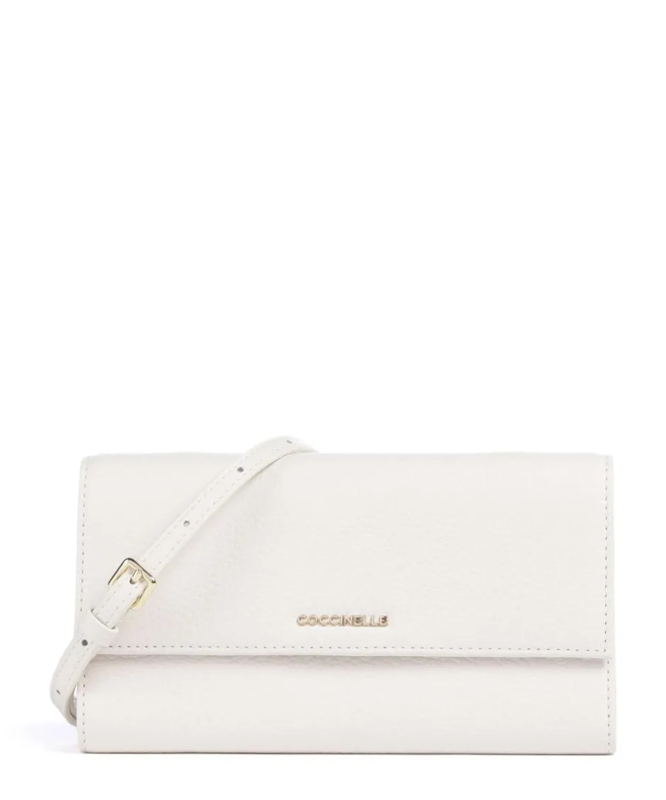 Coccinelle Wallets|Crossbody Bags-Metallic Soft Wallet leather