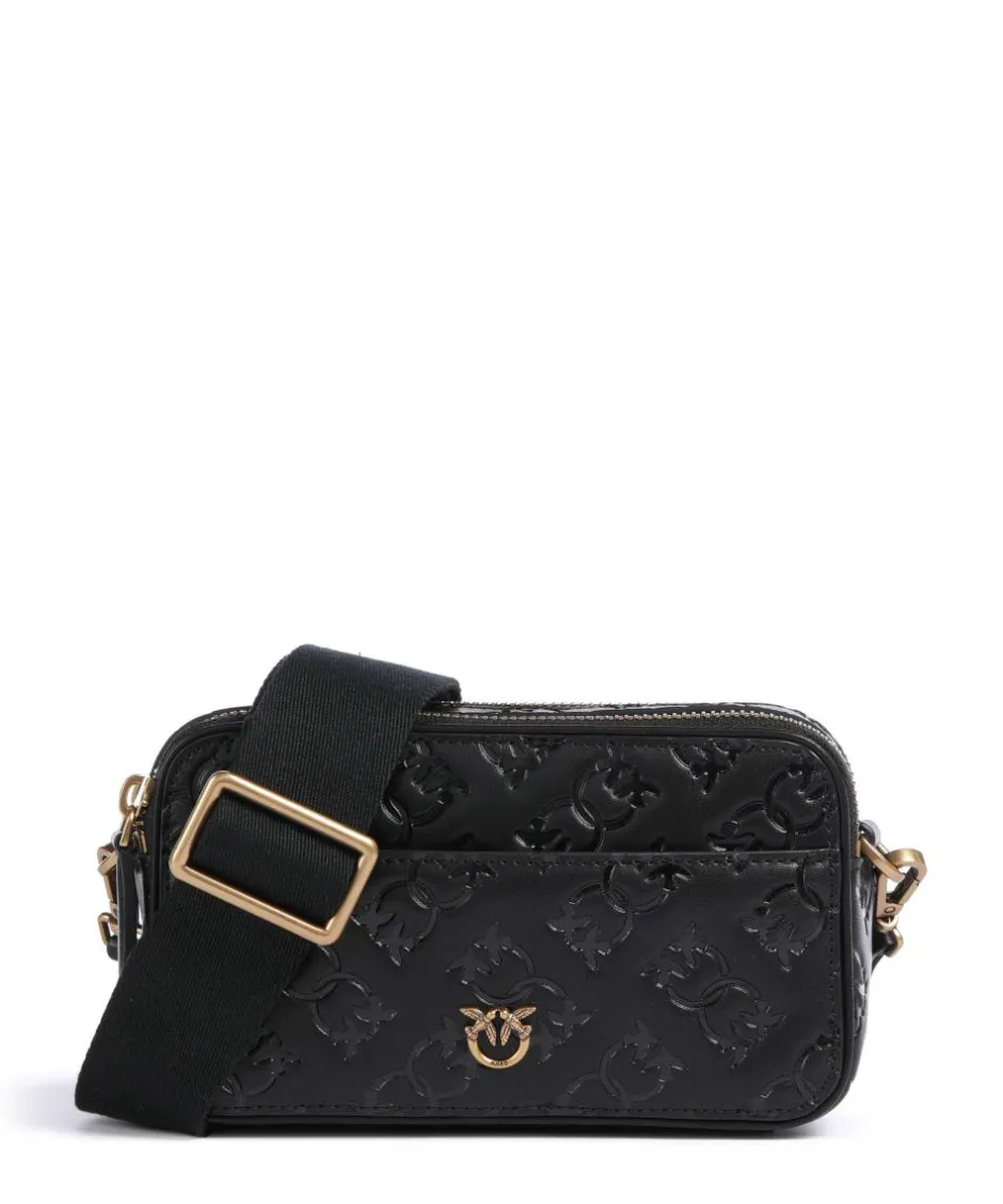 Pinko Crossbody Bags-Mini Crossbody bag embossed calfskin