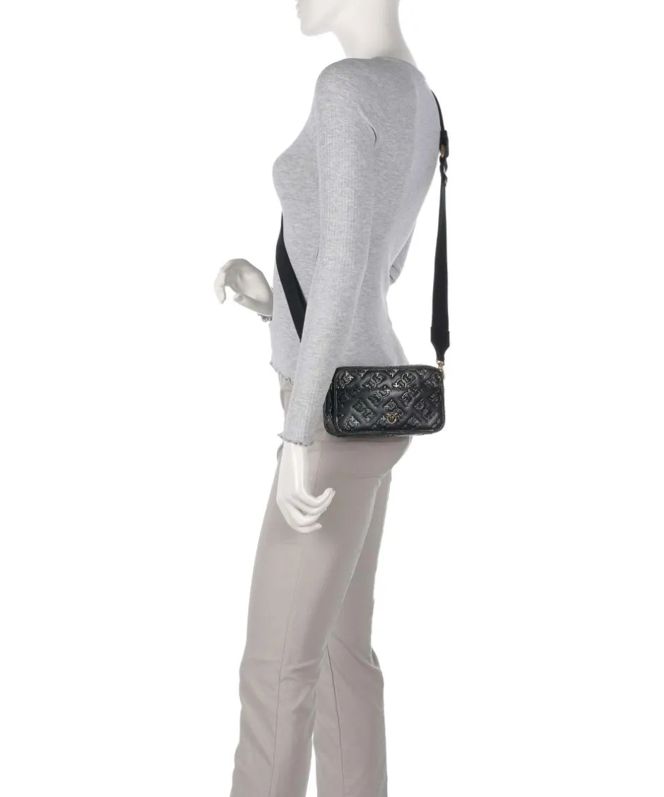Pinko Crossbody Bags-Mini Crossbody bag embossed calfskin