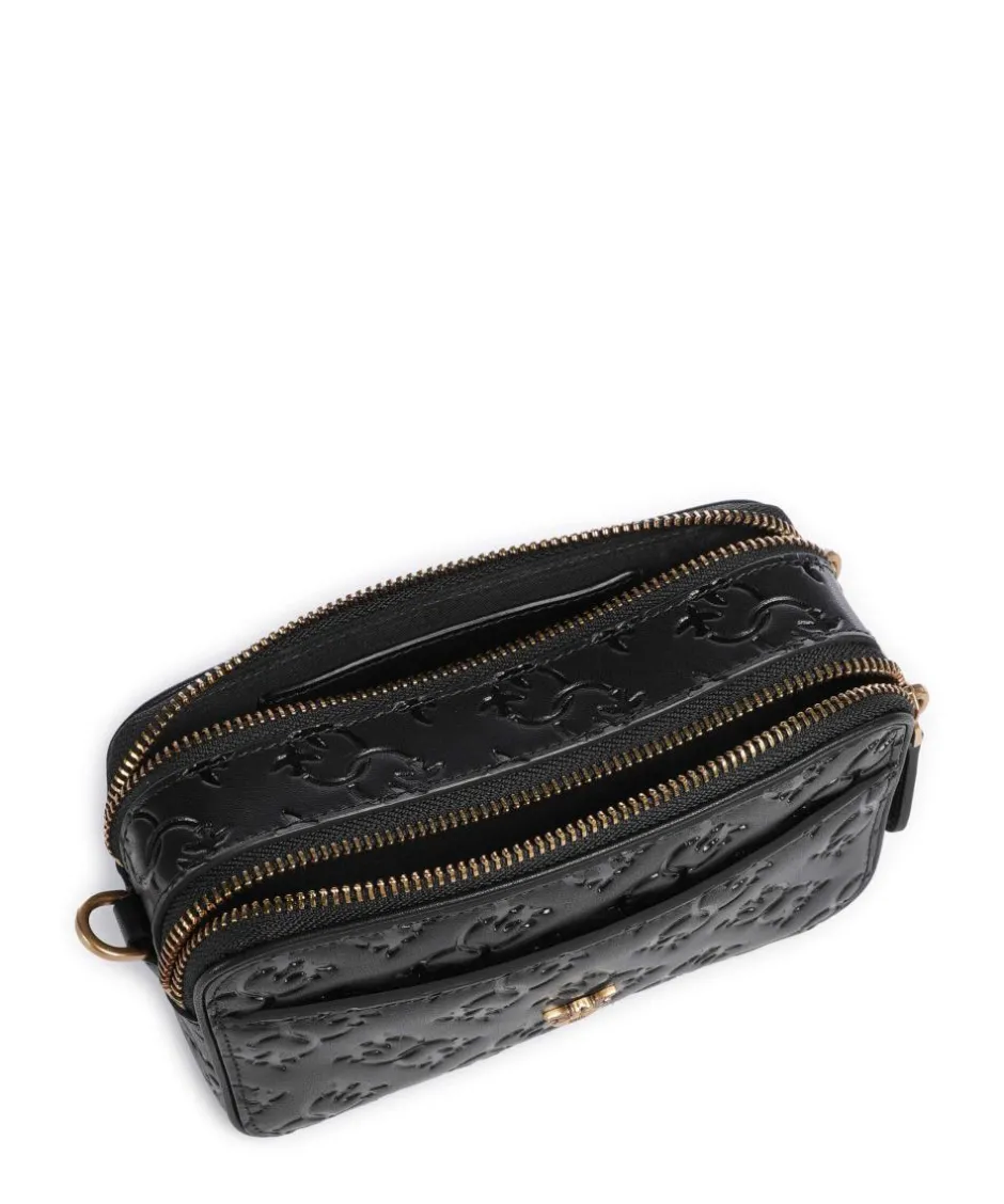 Pinko Crossbody Bags-Mini Crossbody bag embossed calfskin