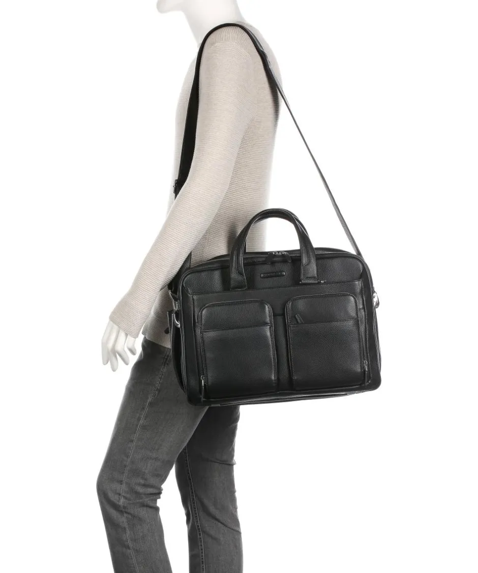 Piquadro Business- & Laptop Bags-Modus Briefcase 16″ grained cow leather