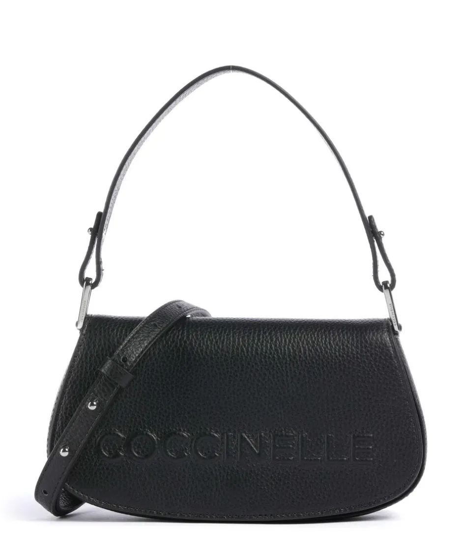 Coccinelle Shoulder Bags|Crossbody Bags-Myrtha Maxi Logo Shoulder bag grained leather