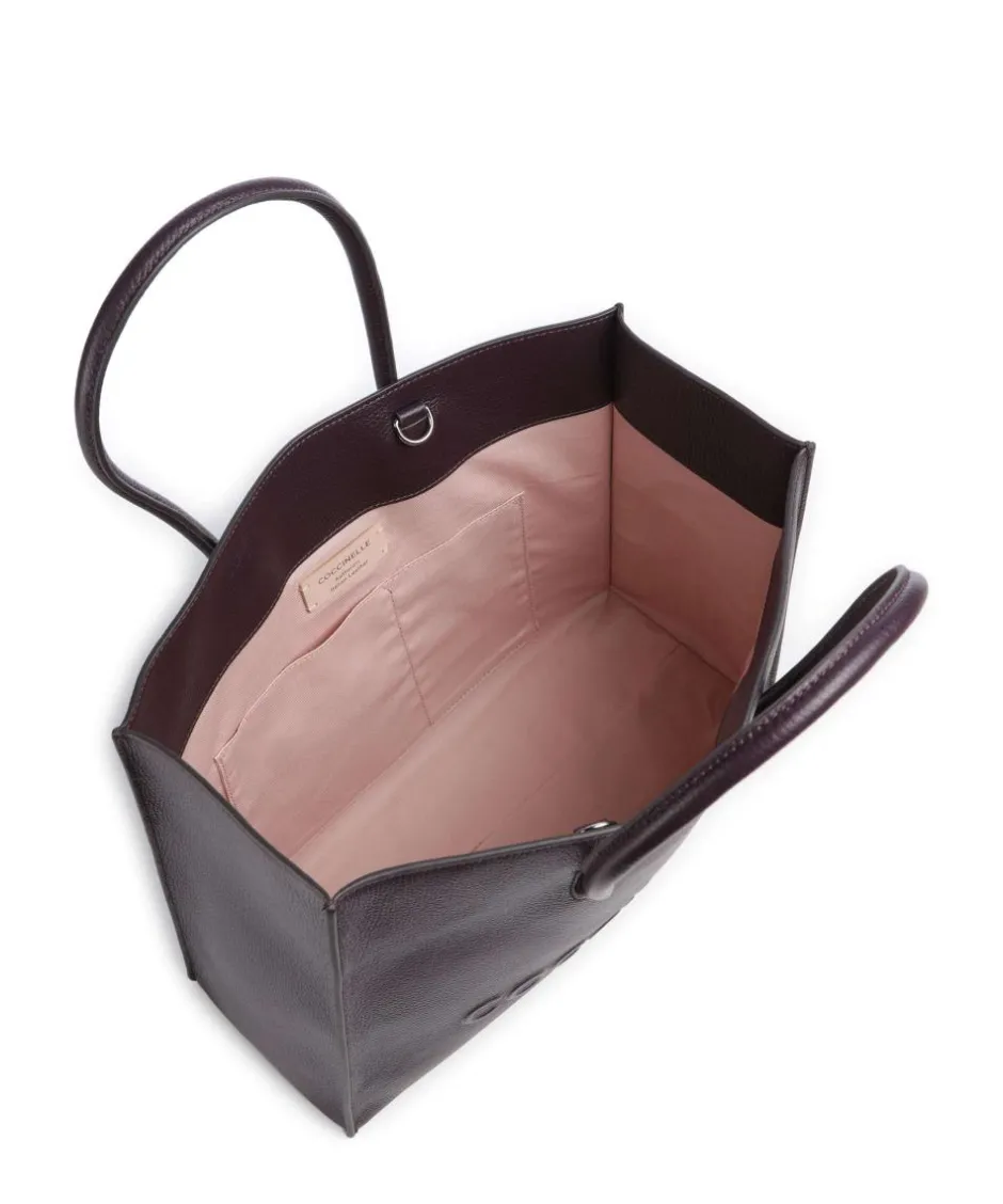 Coccinelle Tote Bags-Myrtha Maxi Logo Tote bag grained leather