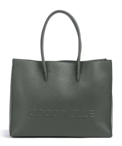 Coccinelle Tote Bags-Myrtha Maxi Logo Tote bag grained leather