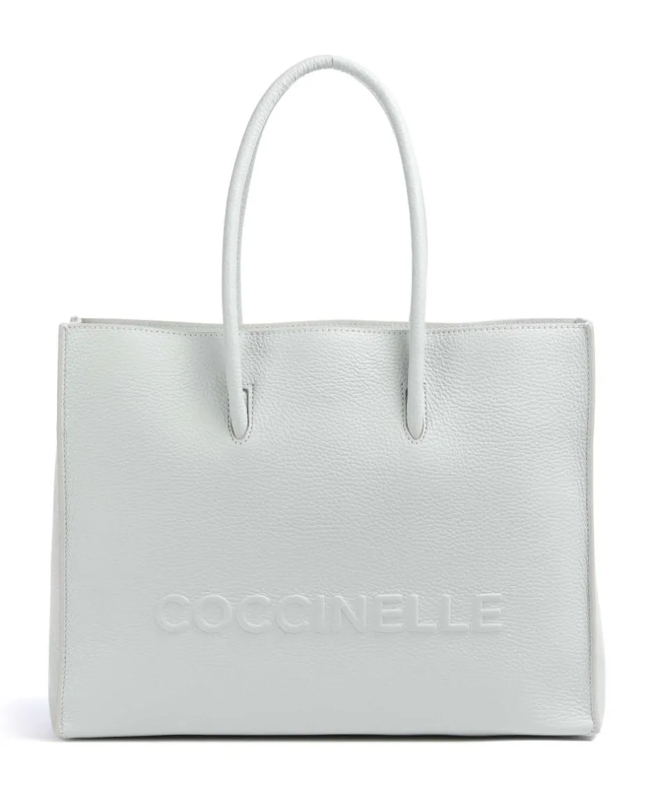 Coccinelle Tote Bags-Myrtha Maxi Logo Tote bag grained leather