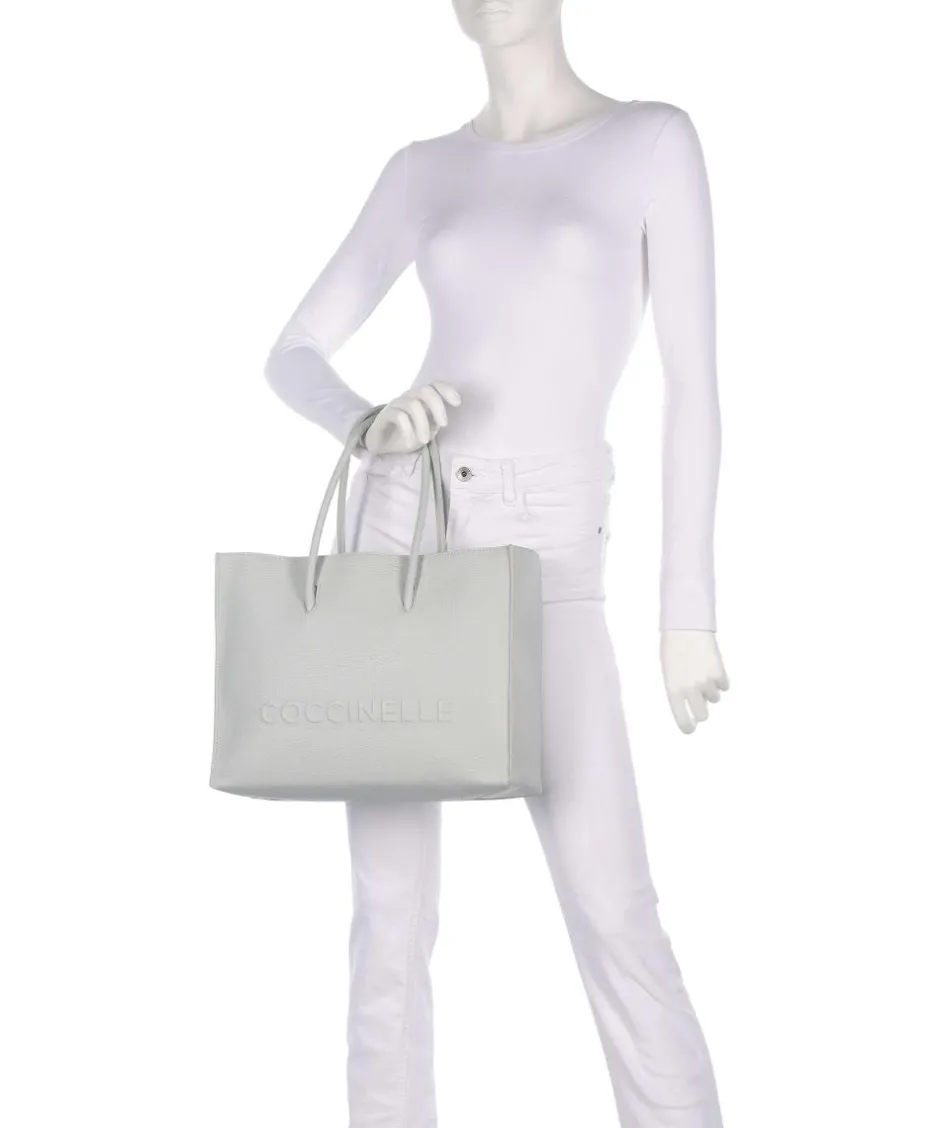 Coccinelle Tote Bags-Myrtha Maxi Logo Tote bag grained leather