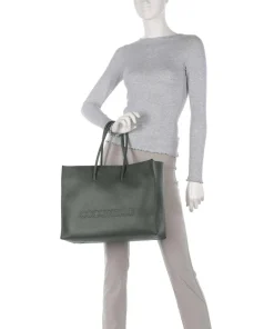 Coccinelle Tote Bags-Myrtha Maxi Logo Tote bag grained cow leather
