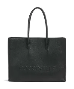 Coccinelle Tote Bags-Myrtha Maxi Logo Tote bag grained leather