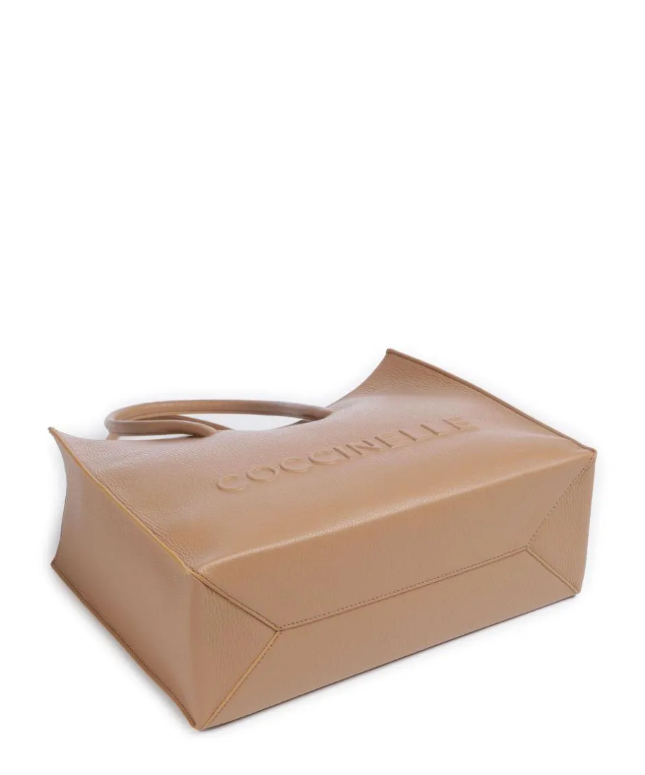 Coccinelle Tote Bags-Myrtha Maxi Logo Tote bag grained leather