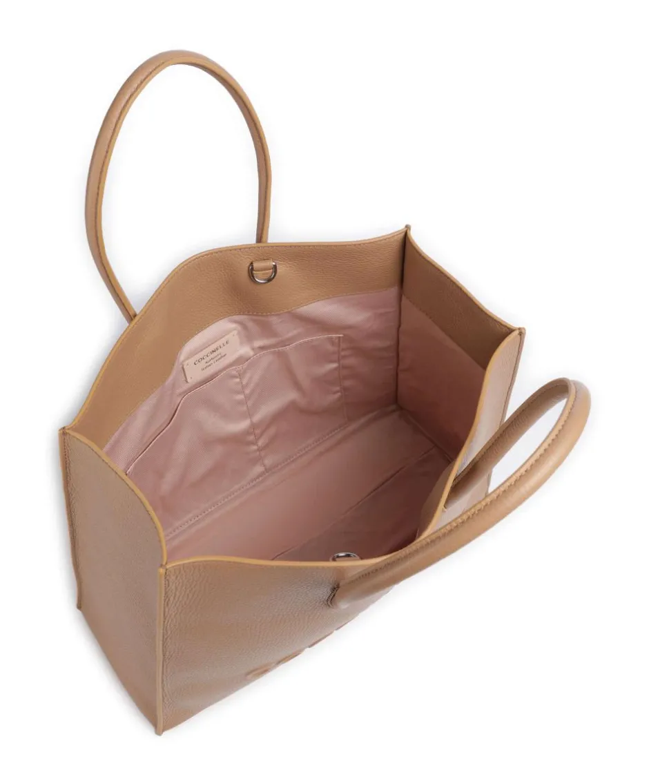 Coccinelle Tote Bags-Myrtha Maxi Logo Tote bag grained leather