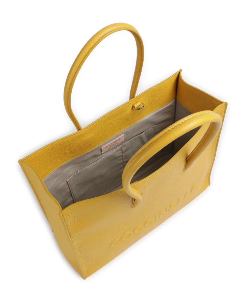 Coccinelle Tote Bags-Myrtha Maxi Logo Tote bag grained leather