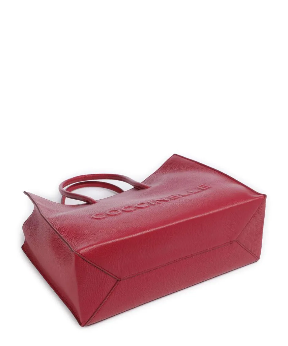 Coccinelle Tote Bags-Myrtha Maxi Logo Tote bag grained leather