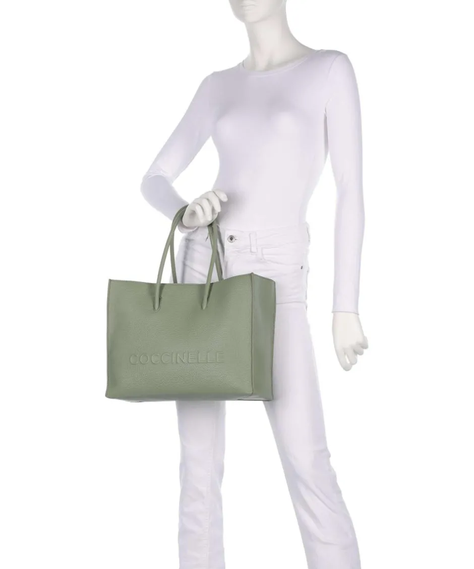 Coccinelle Tote Bags-Myrtha Maxi Logo Tote bag grained leather