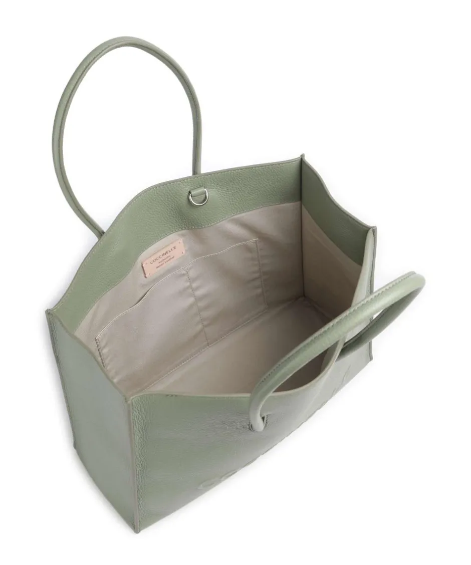 Coccinelle Tote Bags-Myrtha Maxi Logo Tote bag grained leather