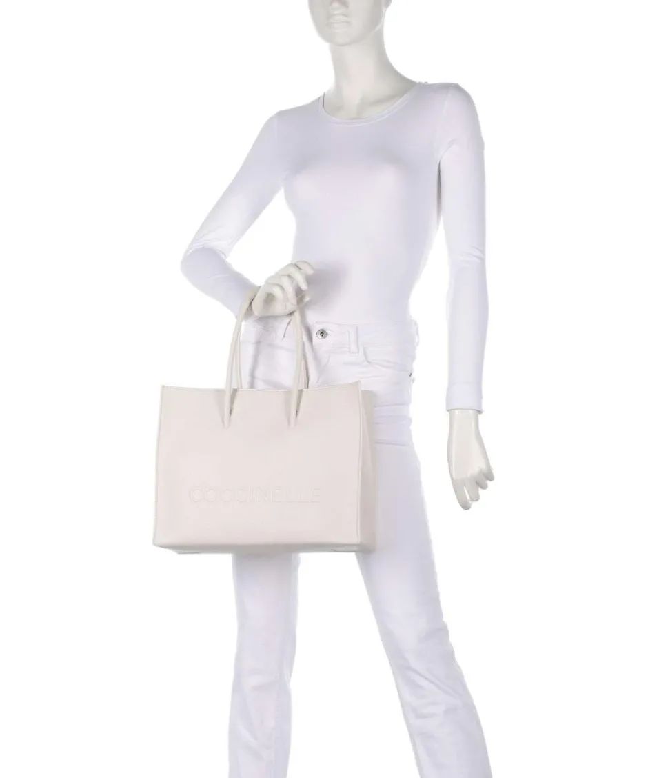 Coccinelle Tote Bags-Myrtha Maxi Logo Tote bag grained leather