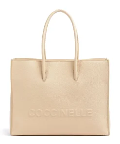 Coccinelle Tote Bags-Myrtha Maxi Logo Tote bag grained leather