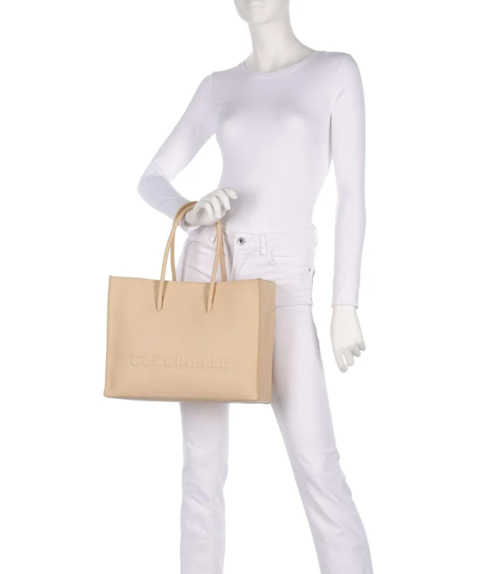 Coccinelle Tote Bags-Myrtha Maxi Logo Tote bag grained leather