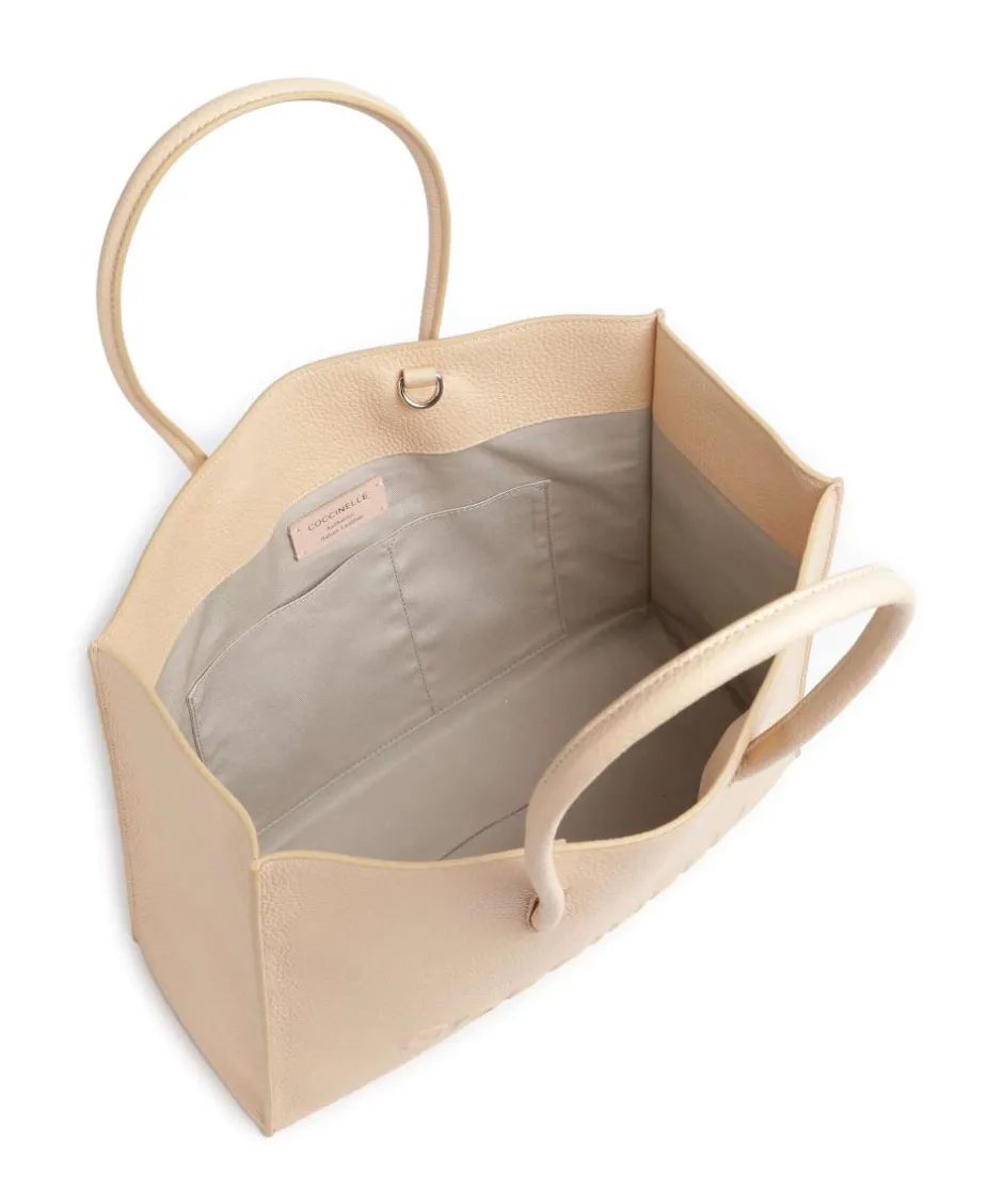 Coccinelle Tote Bags-Myrtha Maxi Logo Tote bag grained leather