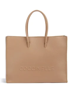Coccinelle Tote Bags-Myrtha Maxi Logo Tote bag grained cow leather