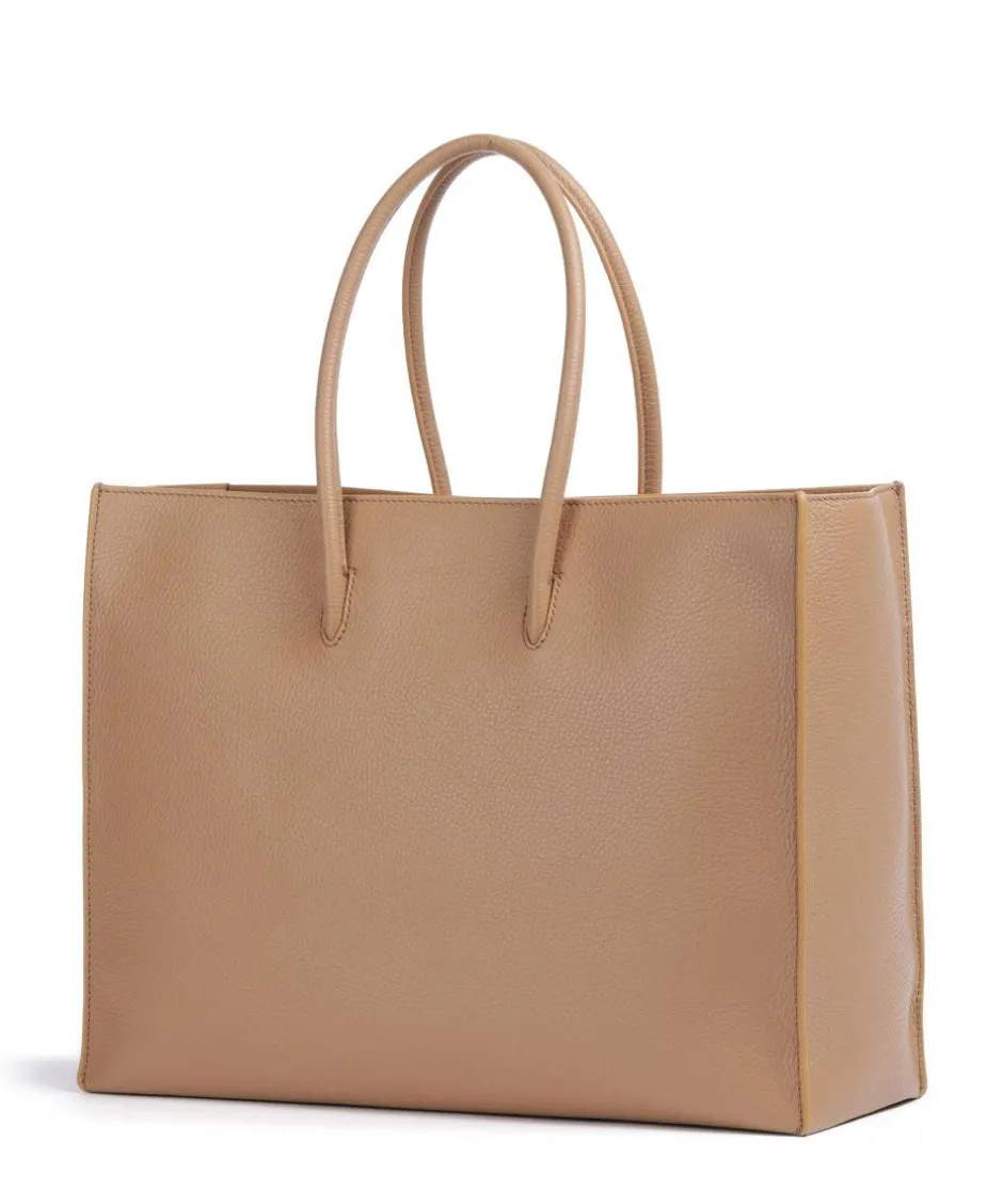 Coccinelle Tote Bags-Myrtha Maxi Logo Tote bag grained cow leather