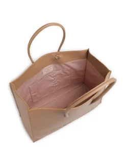Coccinelle Tote Bags-Myrtha Maxi Logo Tote bag grained cow leather