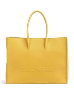 Coccinelle Tote Bags-Myrtha Maxi Logo Tote bag grained cow leather