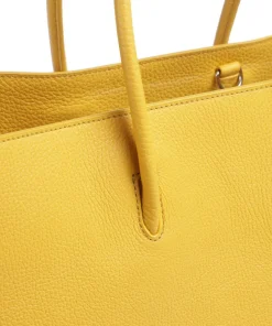 Coccinelle Tote Bags-Myrtha Maxi Logo Tote bag grained cow leather