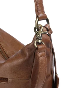 Burkely Shoulder Bags|Hobo Bags-Natural Norah Hobo bag grained cow leather