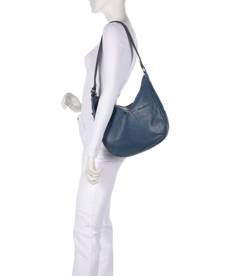 Burkely Shoulder Bags|Hobo Bags-Natural Norah Hobo bag grained cow leather