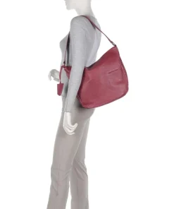 Burkely Shoulder Bags|Hobo Bags-Natural Norah Hobo bag grained cow leather
