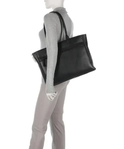 Castelijn & Beerens Tote Bags-Onyx Anna Tote bag 15″ grained leather