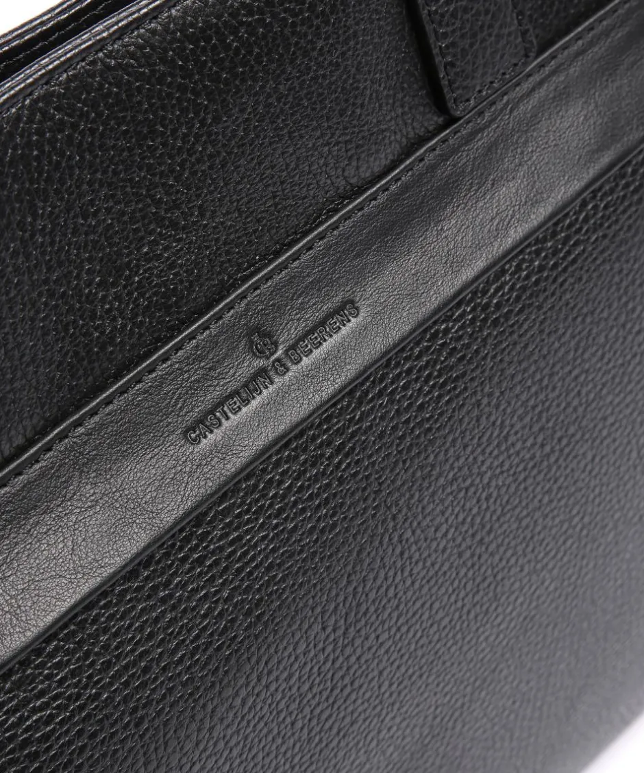 Castelijn & Beerens Tote Bags-Onyx Anna Tote bag 15″ grained leather