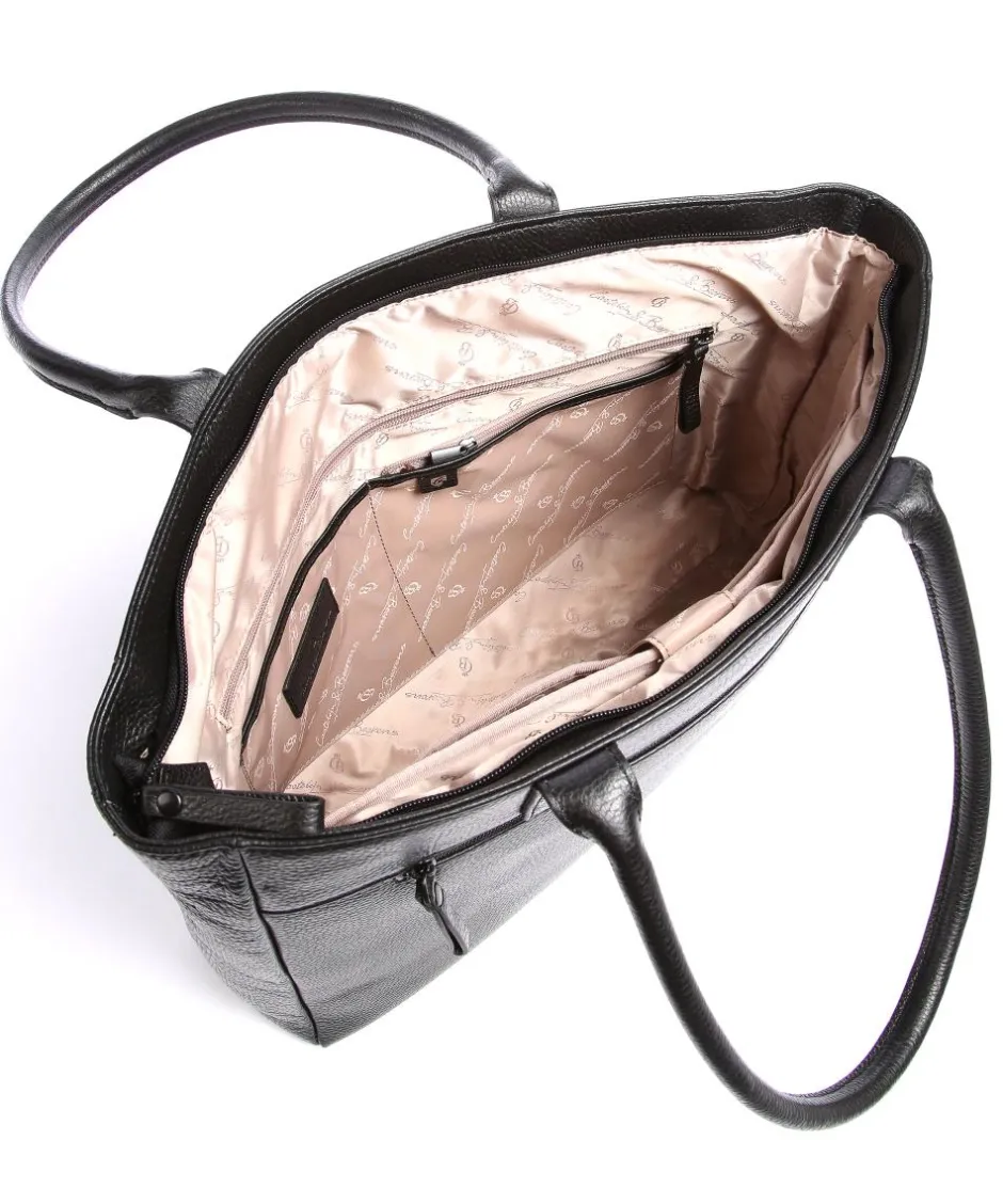 Castelijn & Beerens Tote Bags-Onyx Anna Tote bag 15″ grained leather