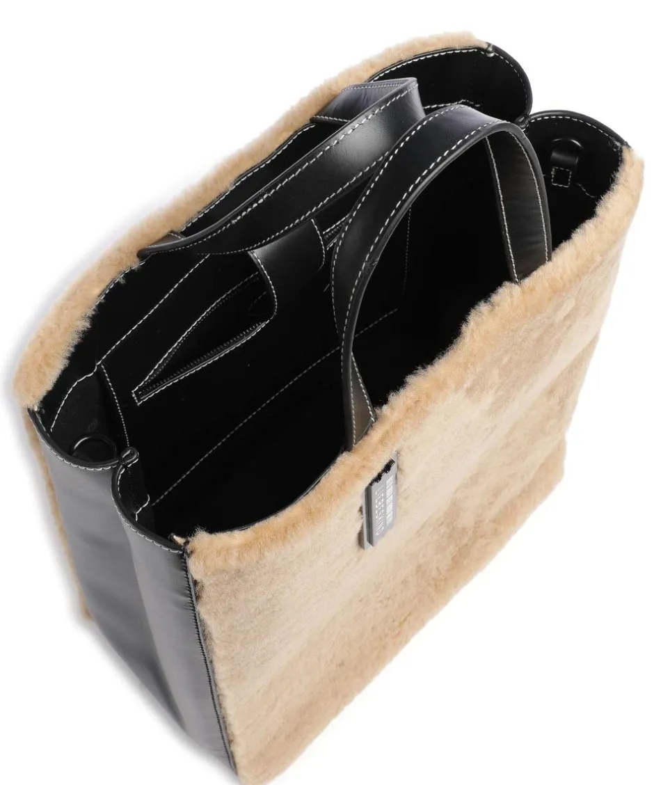 Liebeskind Tote Bags|Handbags-Paper Bag Shearling M Handbag fine grain leather, faux fur