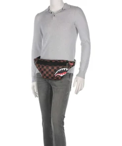 Sprayground Fanny Packs|Crossbody Bags-Peeking Character Check Fanny pack soft synthetic