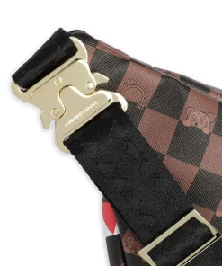 Sprayground Fanny Packs|Crossbody Bags-Peeking Character Check Fanny pack soft synthetic