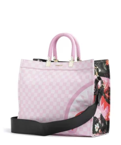 Sprayground Tote Bags|Handbags-Pink Flowers Handbag hard synthetic