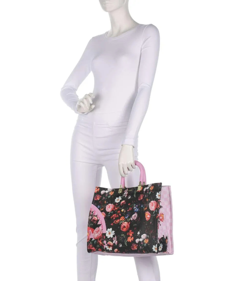Sprayground Tote Bags|Handbags-Pink Flowers Handbag hard synthetic