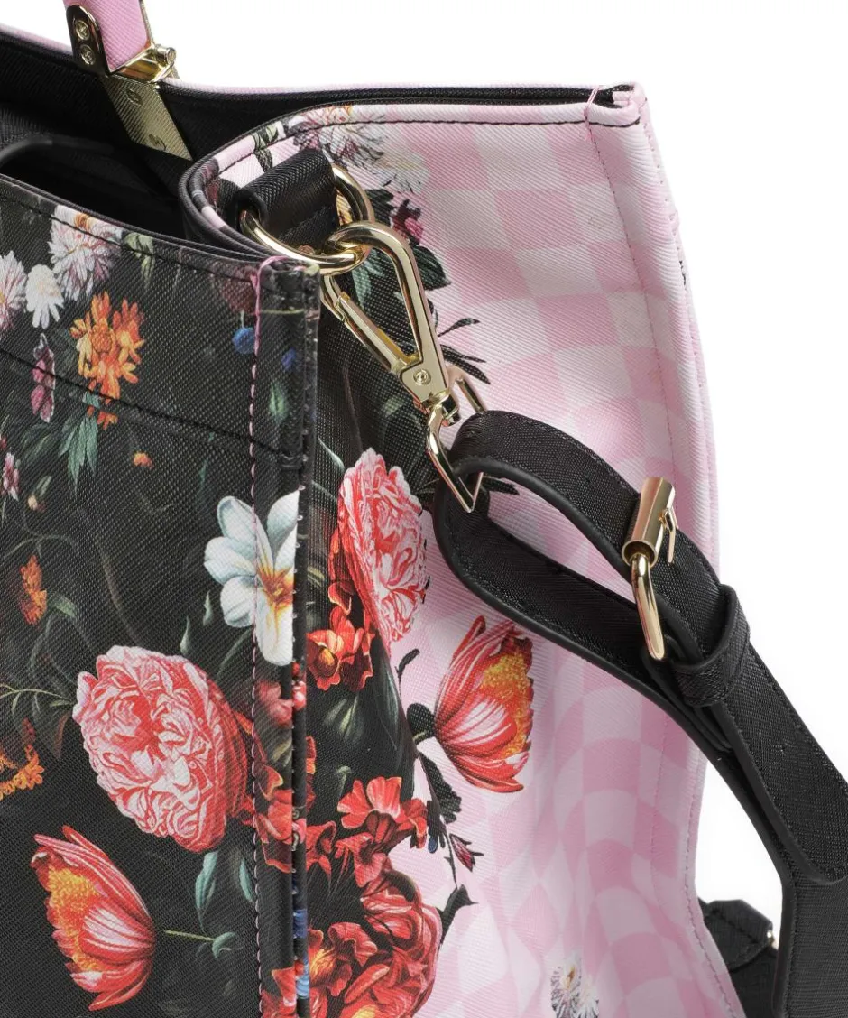 Sprayground Tote Bags|Handbags-Pink Flowers Handbag hard synthetic