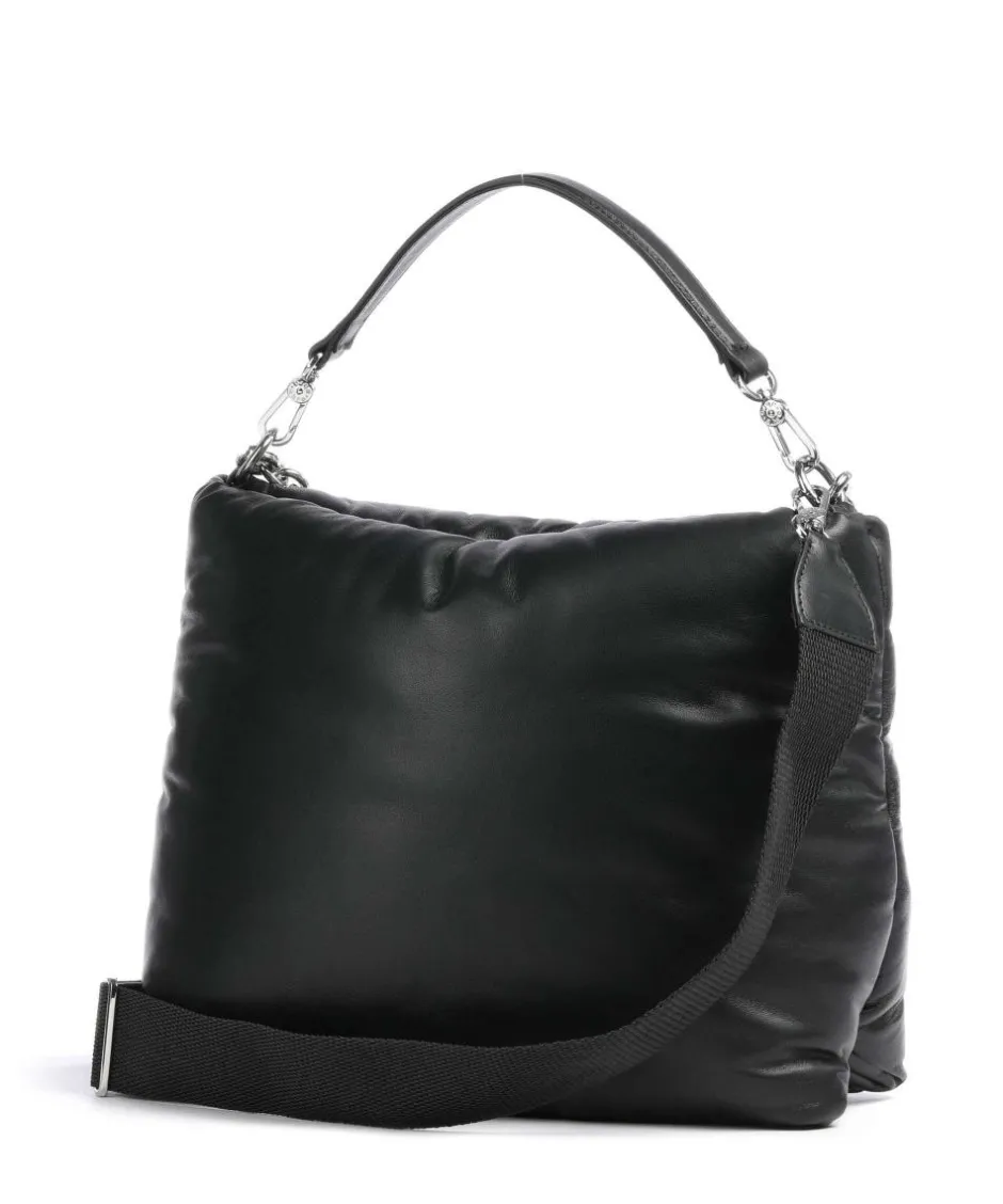 Abro Shoulder Bags|Hobo Bags-Piuma_Lucido Puffer Hobo bag fine grain leather