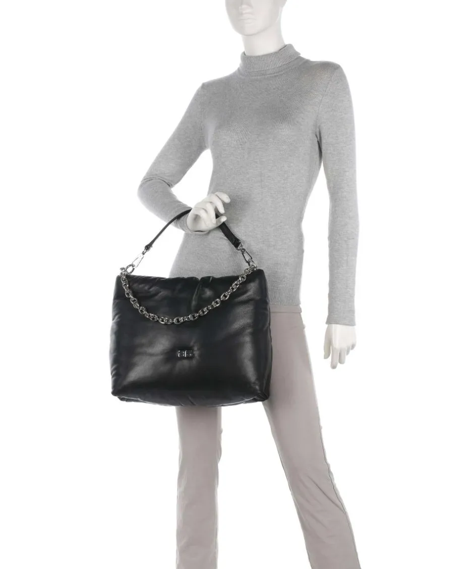 Abro Shoulder Bags|Hobo Bags-Piuma_Lucido Puffer Hobo bag fine grain leather