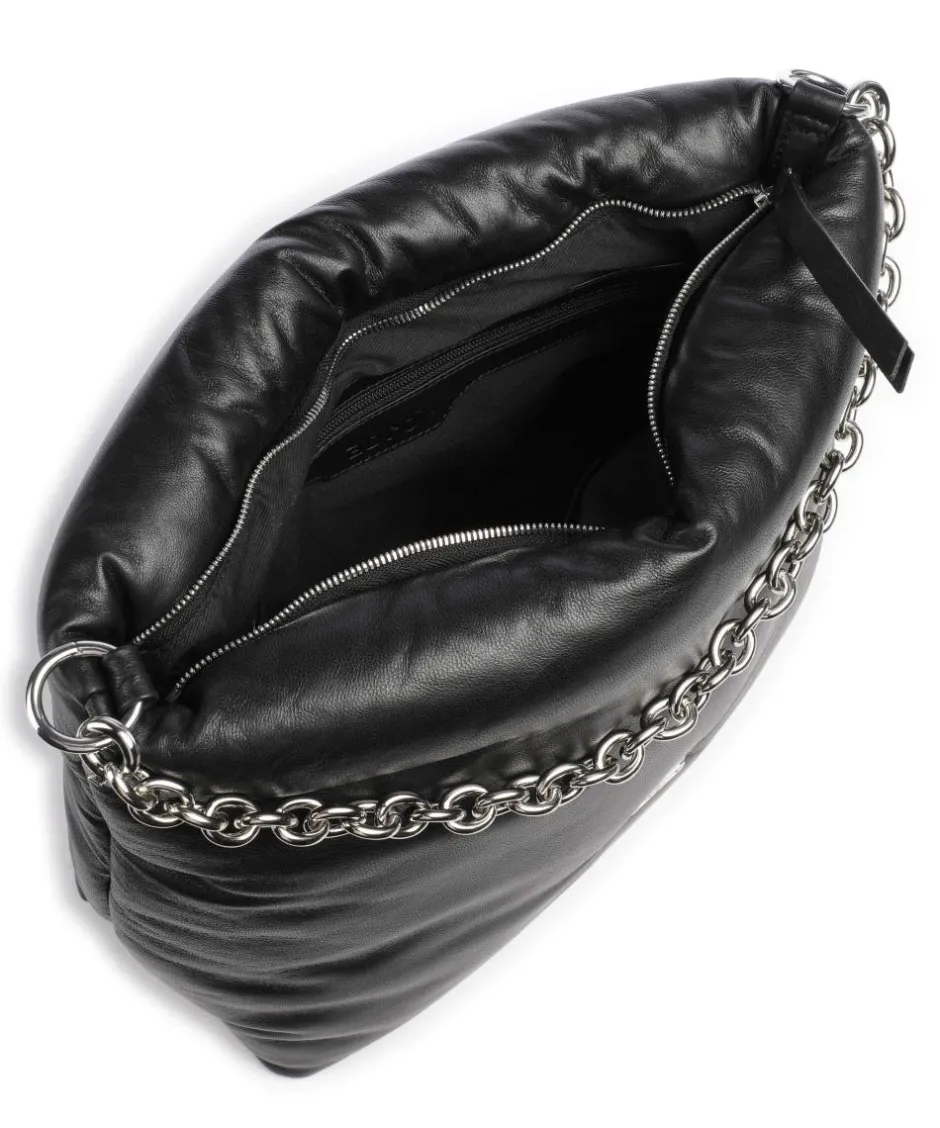 Abro Shoulder Bags|Hobo Bags-Piuma_Lucido Puffer Hobo bag fine grain leather