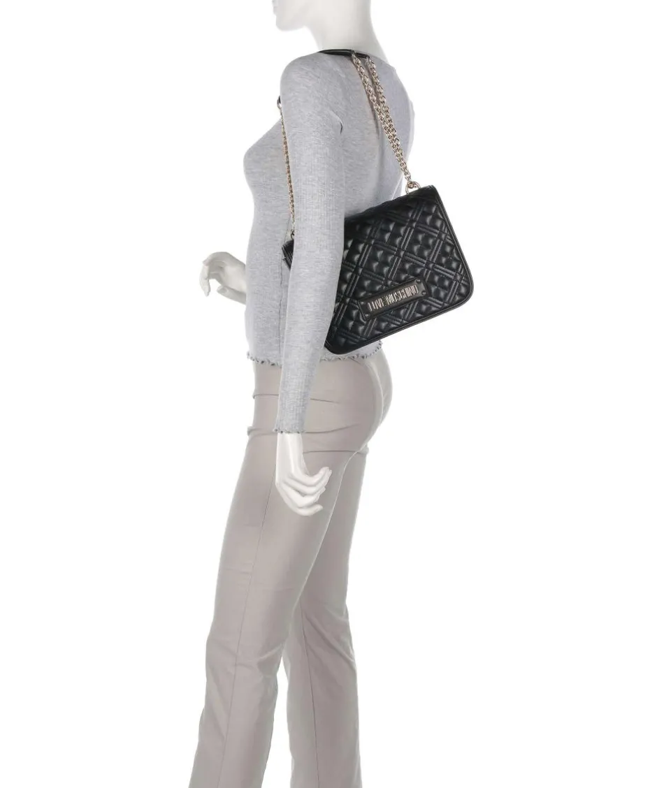 Love Moschino Shoulder Bags|Crossbody Bags-Quilted Laminated Shoulder bag imitation leather