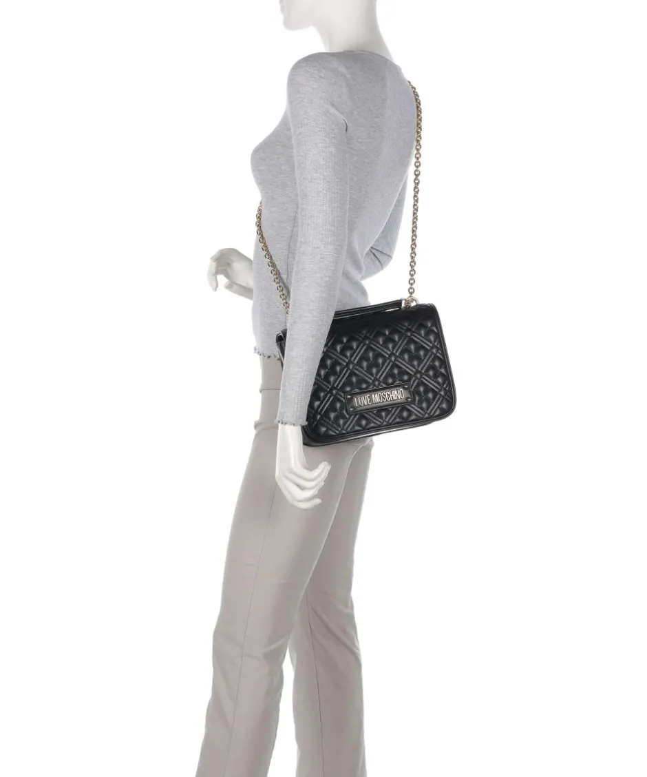 Love Moschino Shoulder Bags|Crossbody Bags-Quilted Laminated Shoulder bag imitation leather
